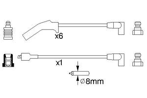 BOSCH 0 986 356 783 Провода зажигания Ford Scorpio/Sierra 2.4-2.9 82-94 (к-кт)