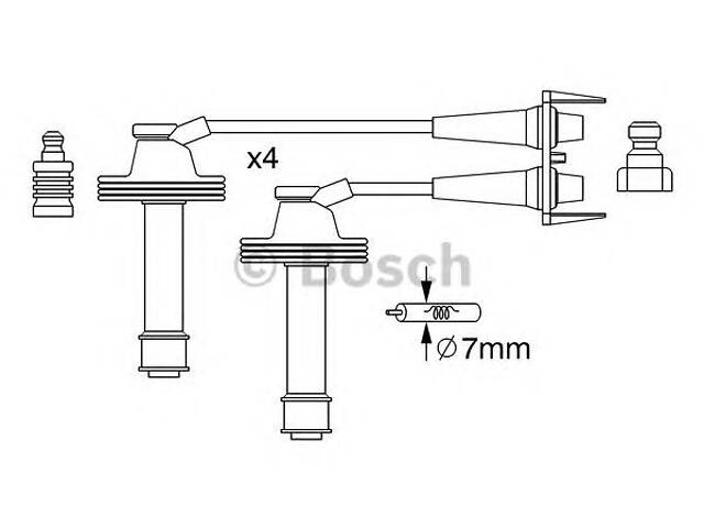 Bosch 0 986 357 238. Комплект проводов зажигания