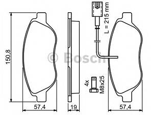 Bosch 0 986 424 595. Тормозные колодки, дисковые