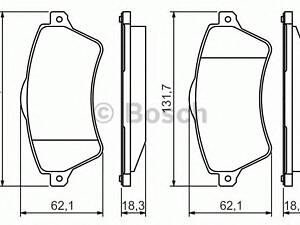 Bosch 0 986 424 721. Тормозные колодки, дисковые