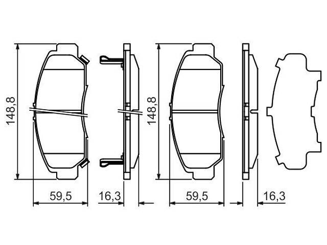 BOSCH 0 986 424 722 Колодки гальмівні (передні) Honda Accord/Civic 00- (Sumitomo)