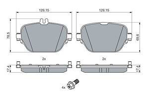 BOSCH 0 986 460 039 Колодки гальмівні (задні) MB E-class (W213/S213/A238)/GLC-class (X253/C253) 15- (Trw)