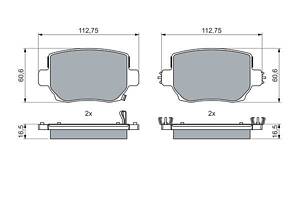 BOSCH 0 986 460 087 Колодки гальмівні (задні) Tesla Model 3 18-