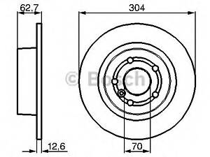 Bosch 0 986 478 497. Диск тормозной задний