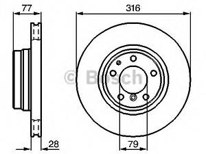 Bosch 0 986 478 622. Диск тормозной передний