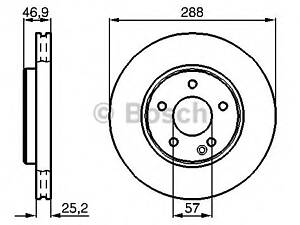 Bosch 0 986 478 624. Диск тормозной передний