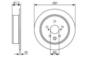 BOSCH 0 986 479 657 Диск тормозной (задний) Lexus IS/Toyota Crown 09- (291x10)