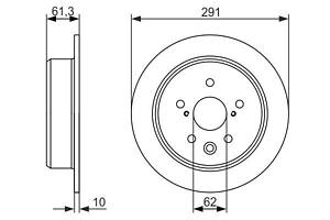 BOSCH 0 986 479 657 Диск тормозной (задний) Lexus IS/Toyota Crown 09- (291x10)