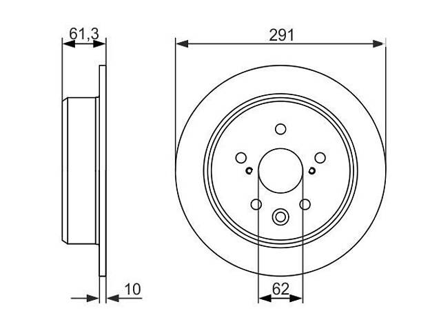 BOSCH 0 986 479 657 Диск тормозной (задний) Lexus IS/Toyota Crown 09- (291x10)