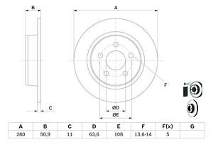 BOSCH 0 986 479 762 Диск тормозной (задний) Ford C-Max 10-/Kuga/Transit Connect 13- (279.9x11) (с покрытием)