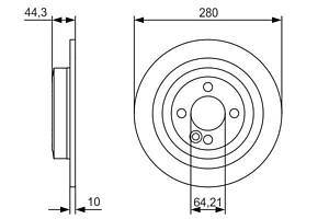 BOSCH 0 986 479 A08 Диск гальмівний (задній) Mini Clubman (R55) 07-14 (280x10)