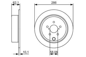 BOSCH 0 986 479 A10 Диск тормозной (задний) Subaru Forester 08-/Impreza 08-/Outback 08- (286x10)