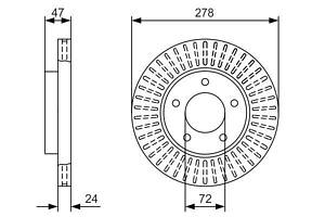 BOSCH 0 986 479 A52 Диск гальмівний (передній) Ford Meverick/Escape 01- (278x24)