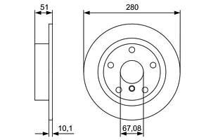 BOSCH 0 986 479 C92 Диск гальмівний (задній) BMW 2 (F44-46)/X1 (F48) /i3 Hybrid 13- (280x10)