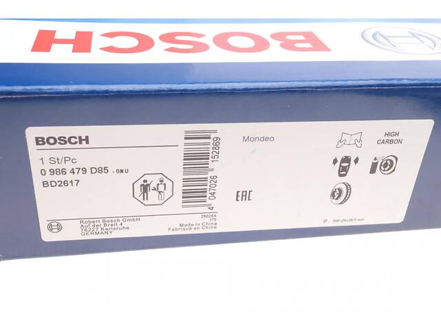 BOSCH 0 986 479 D85 Диск гальмівний (передній) Ford Mondeo V 13- (300x28) - Фото 5