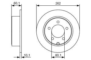 BOSCH 0 986 479 R05 Диск гальмівний (задній) Jeep Compass/Dodge Caliber 06- (262х10)