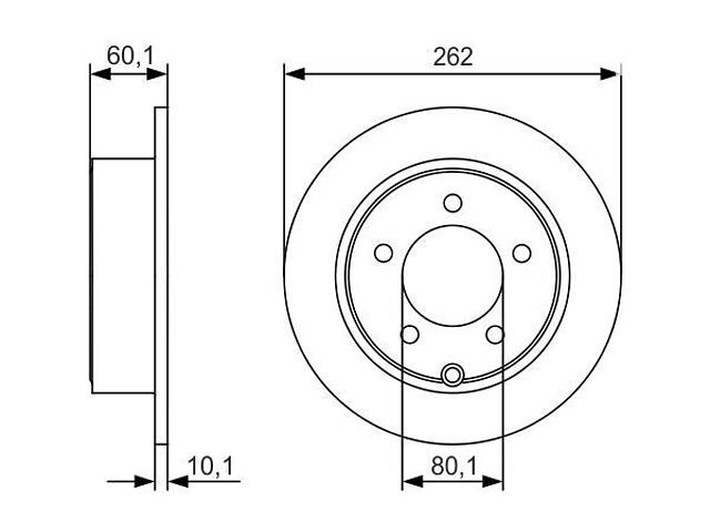 BOSCH 0 986 479 R05 Диск гальмівний (задній) Jeep Compass/Dodge Caliber 06- (262х10)