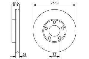 BOSCH 0 986 479 R83 Диск тормозной (передний) Mazda 3 03-14/Mazda 5 05- (278x25) (с покр.) (вент)