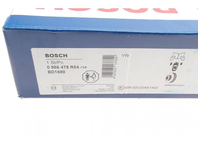 BOSCH 0 986 479 R84 Тормозной диск (передний) VW T5 (308x29.3) - Фото 5