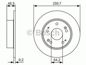 Bosch 0 986 479 T81. Диск тормозной передний