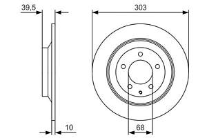 BOSCH 0 986 479 V04 Диск гальмівний (задній) Mazda CX-5 11- (303x10)