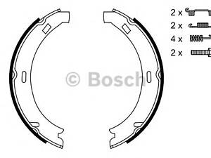 Bosch 0 986 487 582. Барабанные колодки стоянк.тормоза