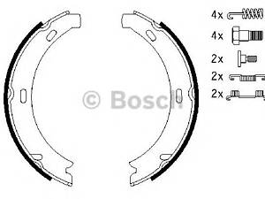 Bosch 0 986 487 584. Комплект тормозных колодок стояночной тормозной системы