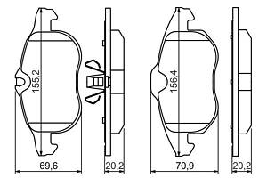 BOSCH 0 986 494 044 Колодки гальмівні (передні) Opel Astra H/Vectra C/Signum/Fiat Croma 03-