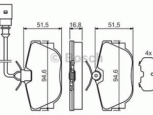 Bosch 0 986 494 051. Дисковi колодки заднi