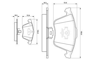 BOSCH 0 986 494 077 Колодки гальмівні (передні) Ford Focus/Mazda 3/Volvo C30/C70/S40/V50/Opel Vectra C 05-14/V40 12-