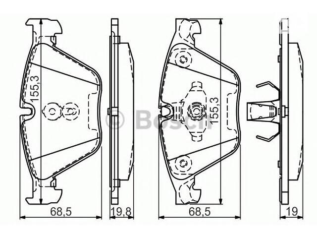 Bosch 0 986 494 549. Дисковые колодки передние