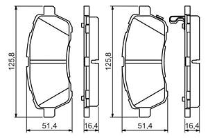 BOSCH 0 986 494 574 Колодки тормозные (передние) Daihatsu Materia 06-/Sirion 05-