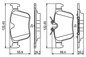 BOSCH 0 986 494 819 Колодки тормозные (задние) Volvo S60/V60 18-/S90/V90/XC60 16-/XC90/Land Rover Discovery 14-