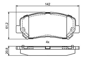 BOSCH 0 986 495 405 Колодки гальмівні (передні) Jeep Cherokee 13-