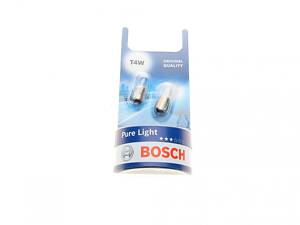 BOSCH 1 987 301 023 Автолампа T4W 12V 4W BA9s Pure Light (к-кт 2шт)