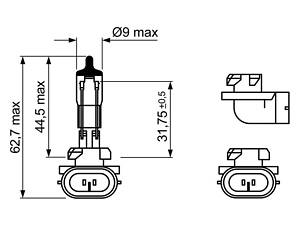 BOSCH 1 987 302 025 Автолампа H27W/2 12V 27W PGJ13 Pure Light WS