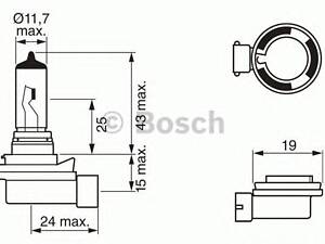 Bosch 1 987 302 081. Лампа h8 standard 12v w-v