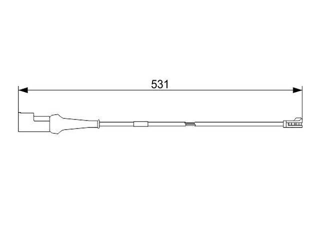 BOSCH 1 987 473 574 Датчик зносу гальмівних колодок (задніх) Ford Transit 2.2TDCi 13- (L=531mm)