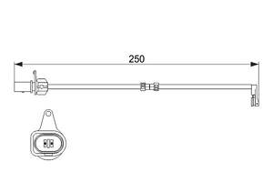 BOSCH 1 987 474 510 Датчик износа тормозных колодок (задних) Audi A8 10-18 (L=250mm)