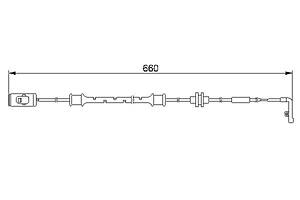 BOSCH 1 987 474 972 Датчик износа тормозных колодок (передних) Opel Vectra B 95-03 (L=660mm)