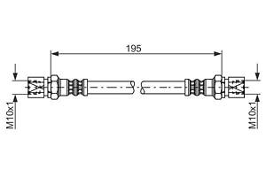 BOSCH 1 987 476 030 Шланг тормозной (задний) Opel Omega A/B 86-03/Vectra A/B 88-03 (L=199mm)