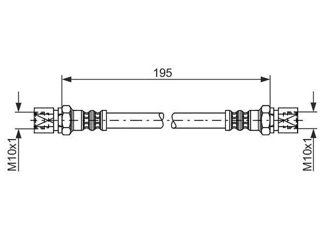 BOSCH 1 987 476 030 Шланг гальмівний (задній) Opel Omega A/B 86-03/Vectra A/B 88-03 (L=199mm)