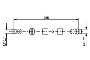 BOSCH 1 987 476 170 Шланг тормозной (передний) Ford Galaxy/VW Sharan 1.9-2.0 TDI 95-10 (L=458mm)