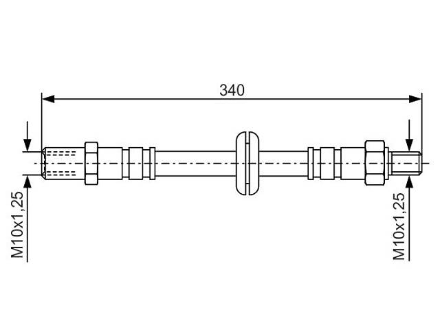 BOSCH 1 987 476 191 Шланг гальмівний (передній) Lada Oka/Samara 0.8-1.5 86-13 (L=303mm)