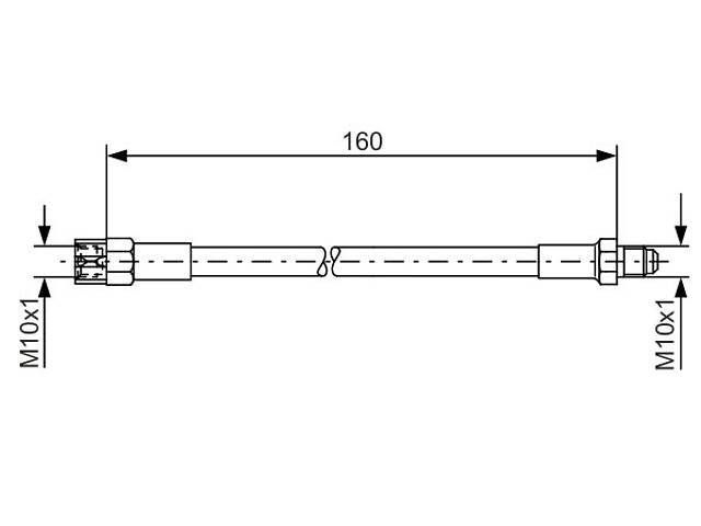 BOSCH 1 987 476 230 Шланг гальмівний (задній) VW T4 96-03/Golf II/Passat 96- (L=160mm)