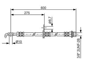 BOSCH 1 987 476 246 Шланг тормозной (передний) (L) Toyota Avensis/Corolla 1.4-2.4D 01-08 (L=581mm)