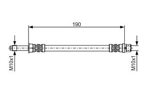 BOSCH 1 987 476 310 Шланг гальмівний (задній) VW T5 03- (зовнішній)