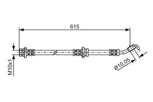 BOSCH 1 987 476 363 Шланг гальмівний (передній) (L) Nissan Micra 03-/Note 06-12