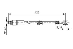 BOSCH 1 987 476 386 Шланг тормозной (передний) Opel Signum/Vectra 1.6-2.2/1.9-2.2DTI (L=415mm)