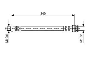 BOSCH 1 987 476 393 Шланг гальмівний (передній) MB E-class (W124) 93-95 (L=340mm)